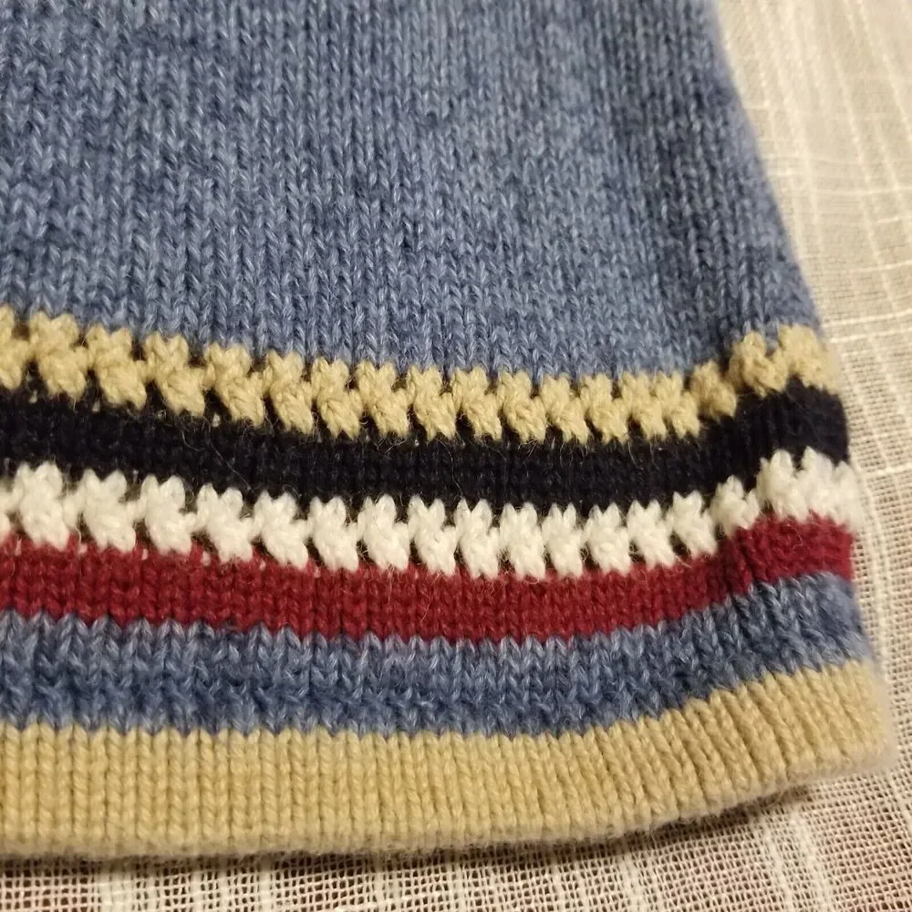 CJ Banks Vintage Sweater Knit Womens 1X Fall Winter Heart Blue Pullover